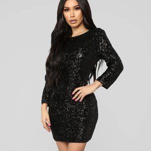 *SOLD* *SEXY* Fashion Nova Black Sequin Dress